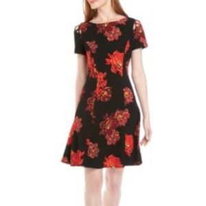 New AGB Printed Fit and Flare Dress